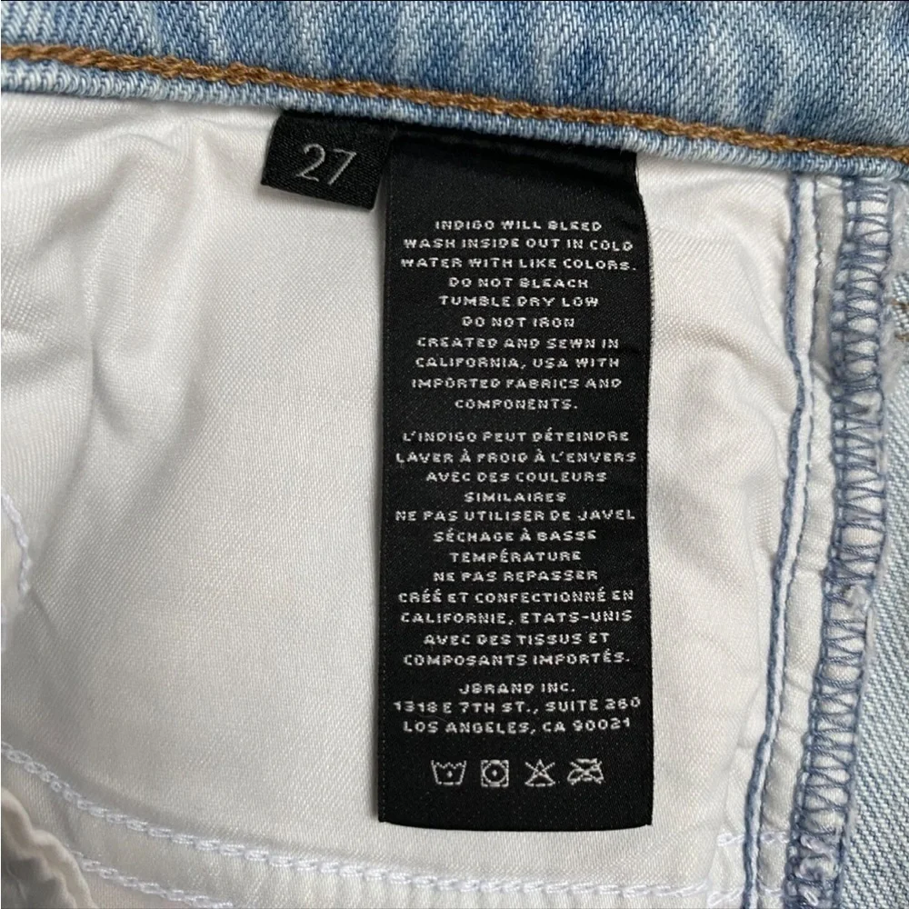 J Brand Gigi Bermuda Denim Shorts NWT Size 27 Raw Hem Light Wash